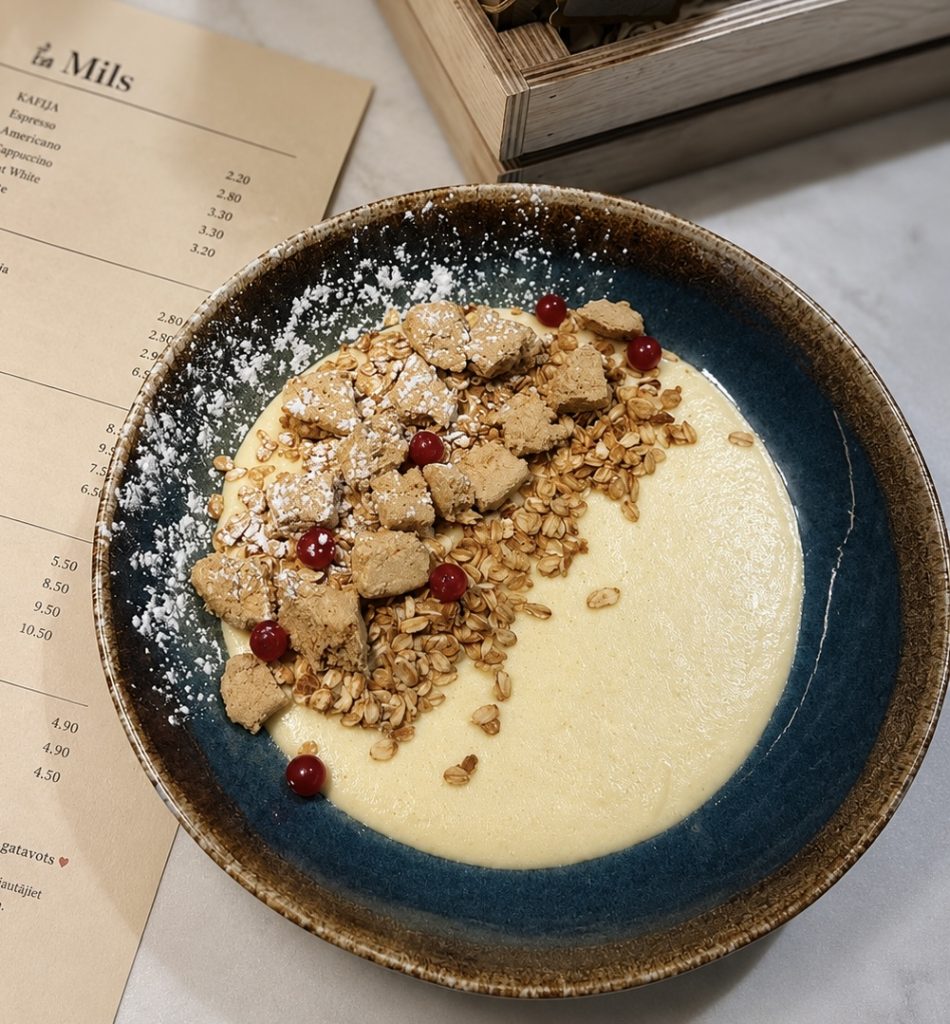 Creamy Corn Porridge with Halva