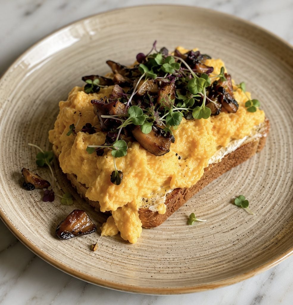 Brioche Toast with Truffle Scrambled Eggs