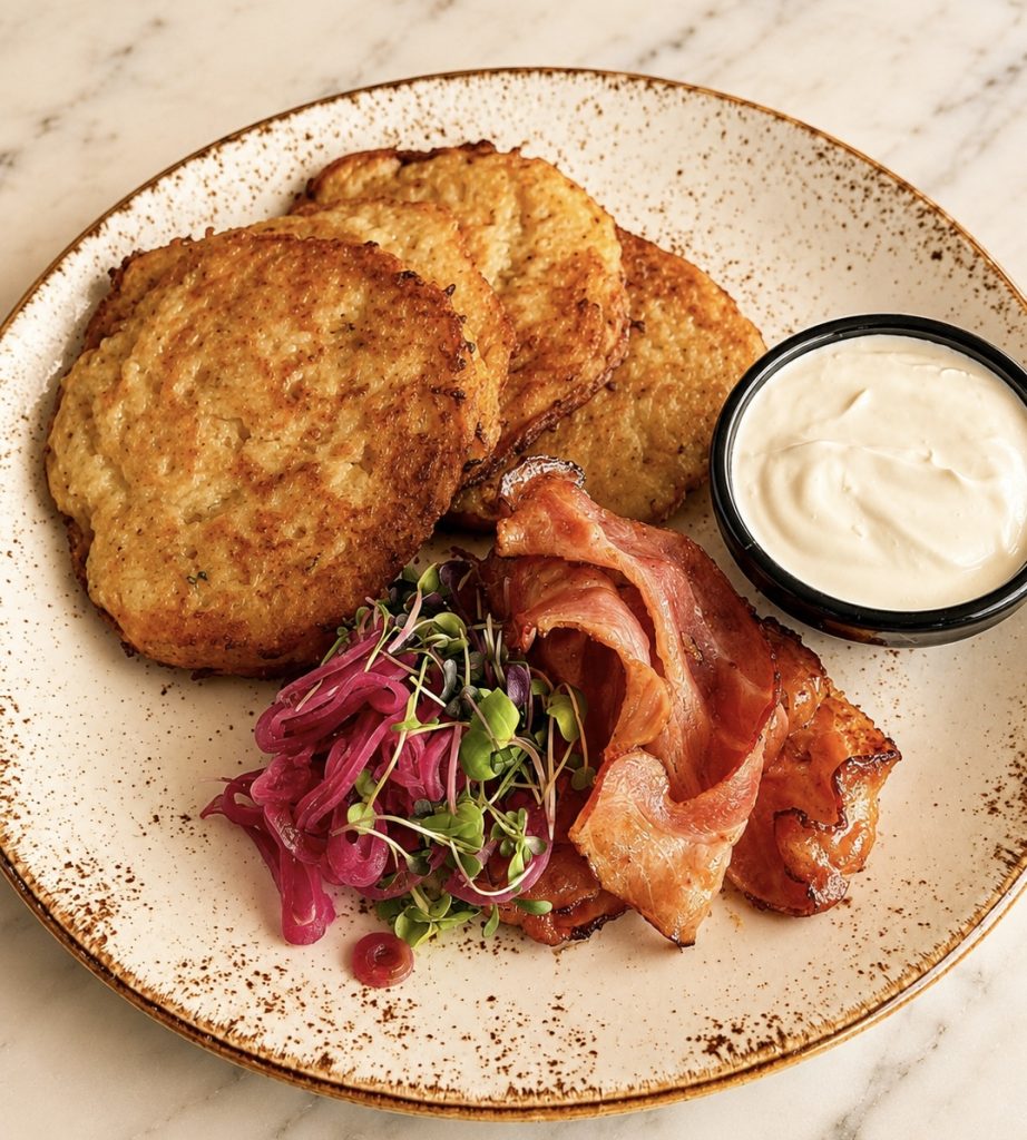 Crispy Potato Pancakes with Sicilian Bacon