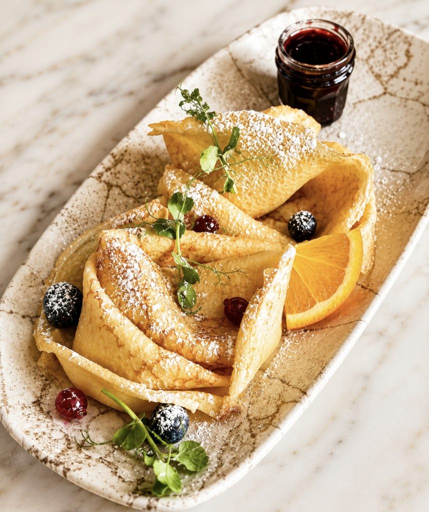 Homemade thin pancakes